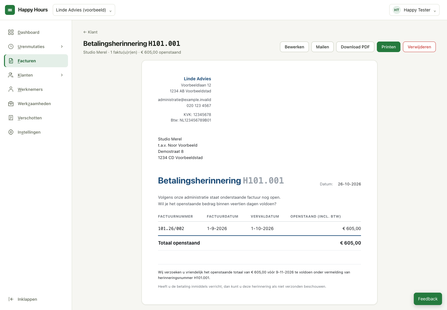 Betalingsherinnering